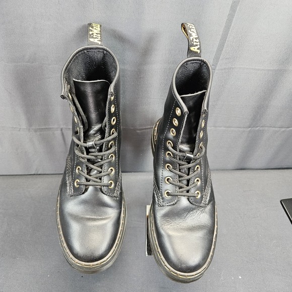 Dr. Martens Zavala Vegan Leather Combat Boots Black Lace Up  Men Sz 6 Women Sz 7 main image 9